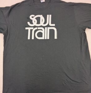 Soul Train Black Tee With Iconic Television Show Logo On Front Size 3X